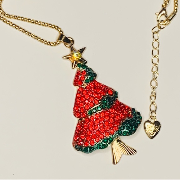 🎄🆕 Betsey Johnson Style - Christmas Tree Necklace - Picture 1 of 5